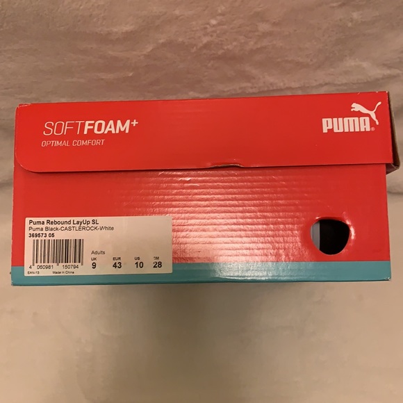Puma Men’s Rebound Layup SL Shoes Size 10 Puma Black-Castlerock-White New W/Box. - Picture 10 of 11